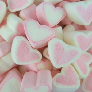 Guimauve coeur rose & blanc...