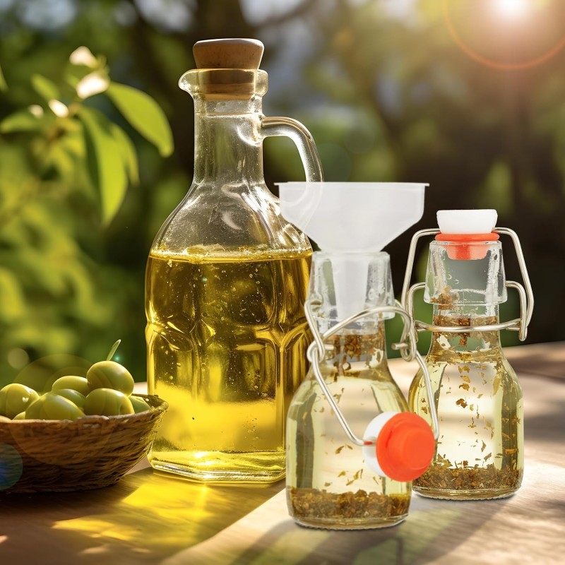 Petite fiole à huile - Fermeture à étrier 50ml x3