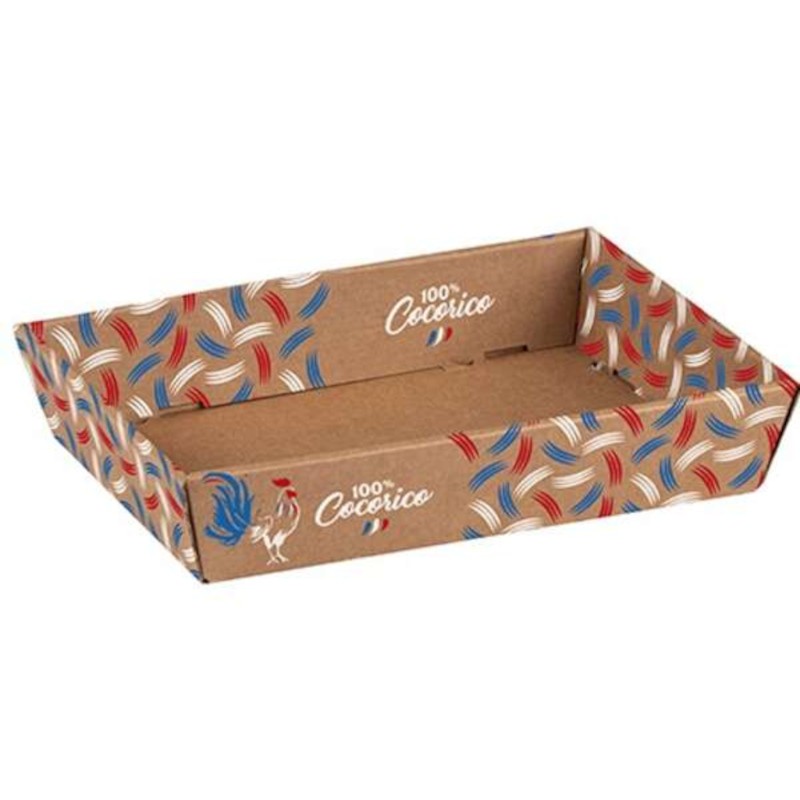 Corbeille en carton "100% Cocorico"